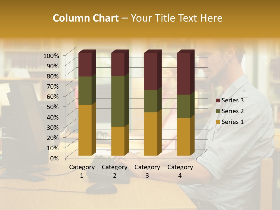 Face Young Monitor PowerPoint Template