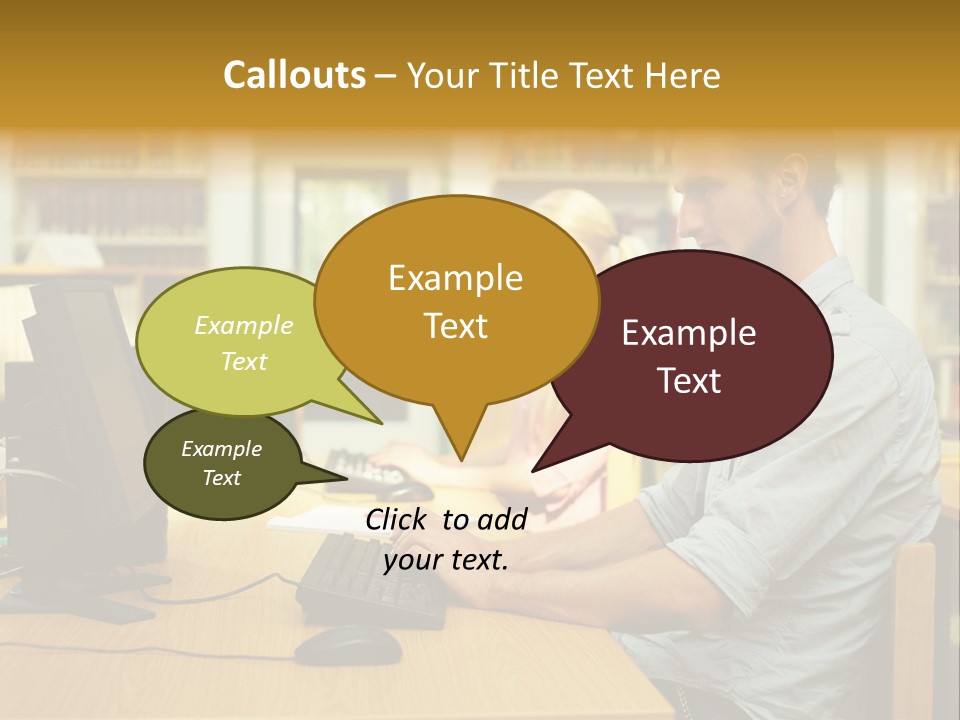 Face Young Monitor PowerPoint Template