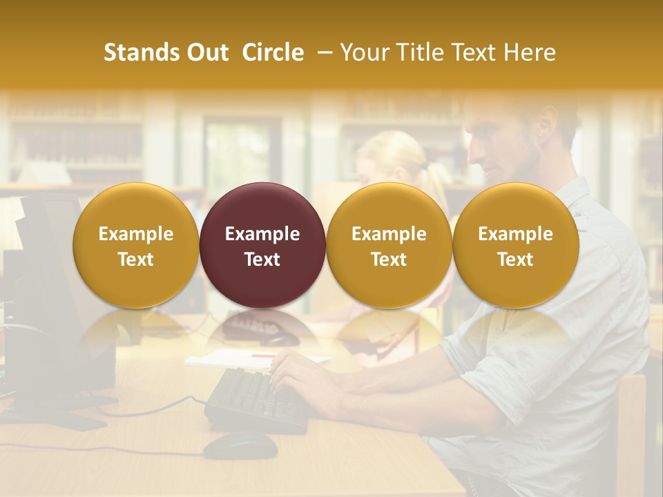 Face Young Monitor PowerPoint Template