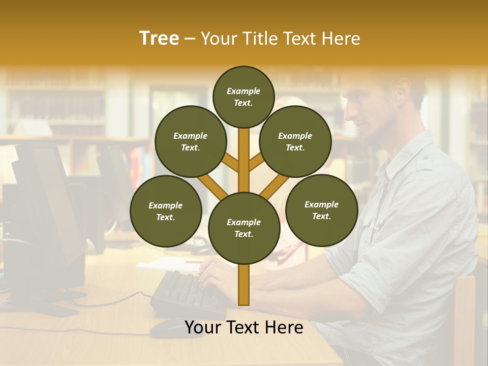 Face Young Monitor PowerPoint Template