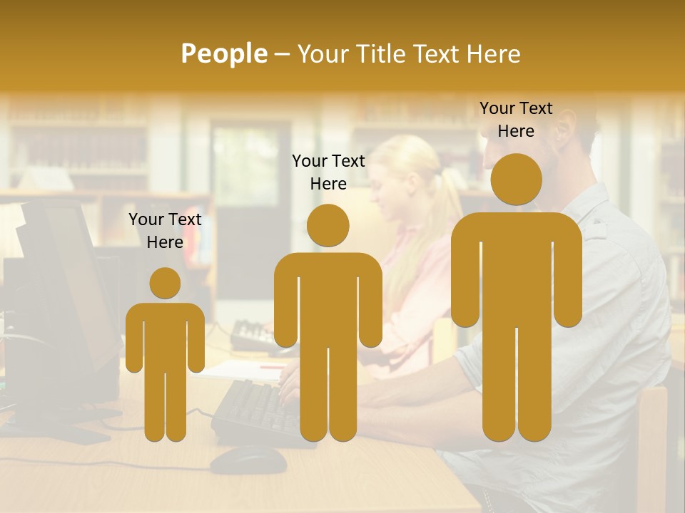 Face Young Monitor PowerPoint Template