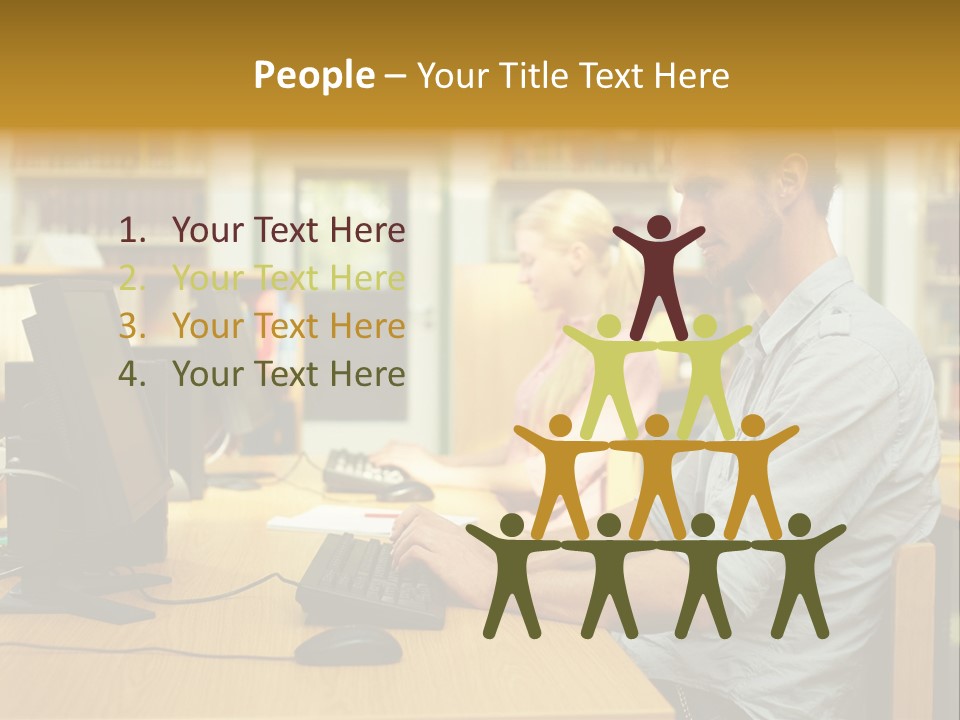 Face Young Monitor PowerPoint Template