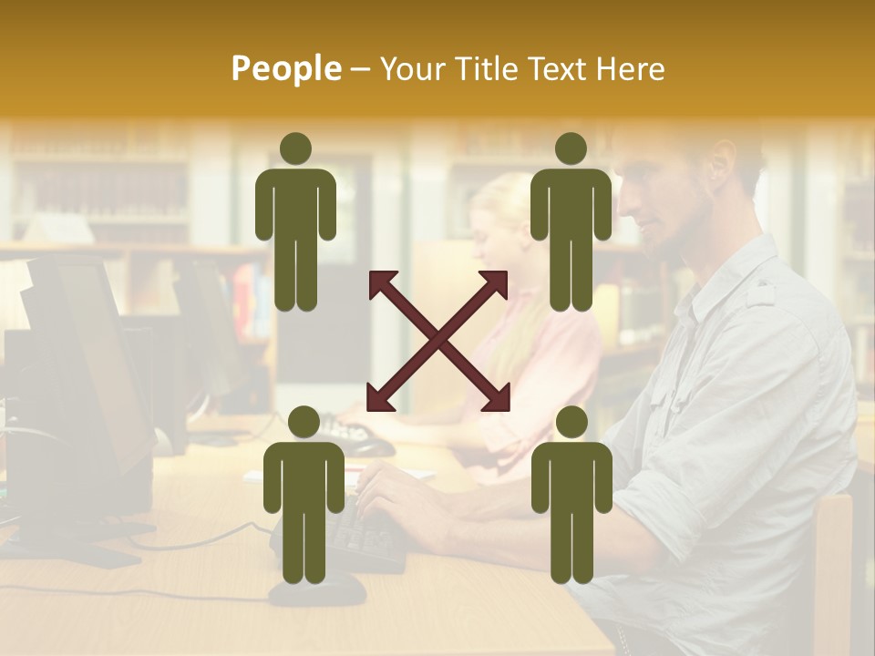 Face Young Monitor PowerPoint Template