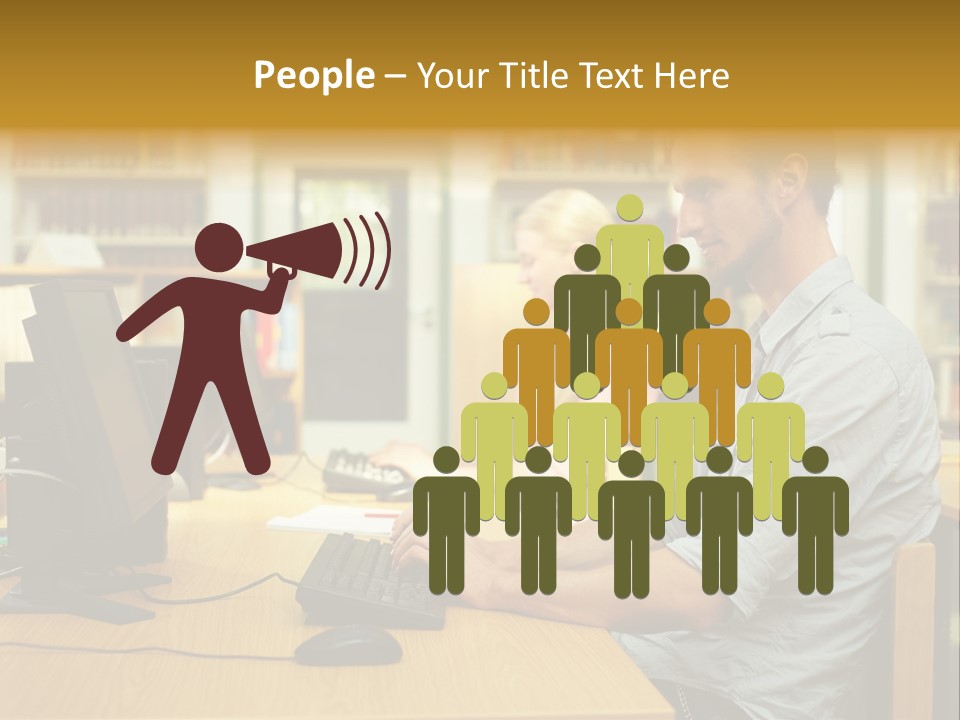 Face Young Monitor PowerPoint Template