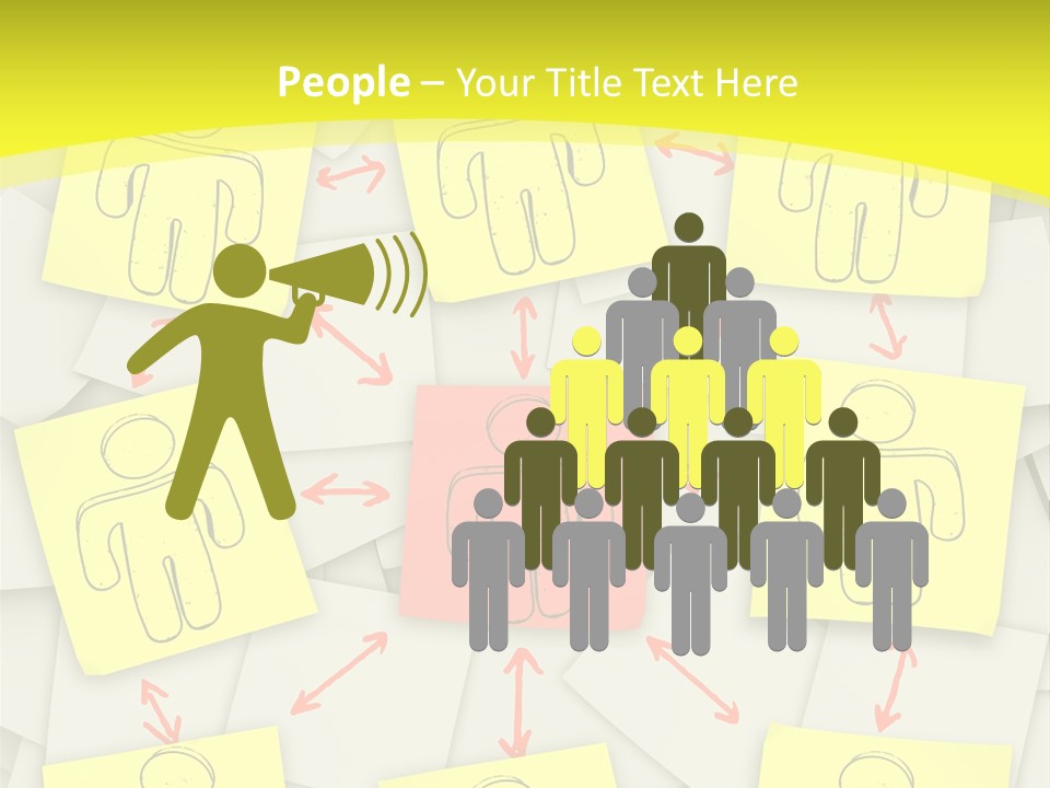 Communicate Notepaper Crowd PowerPoint Template