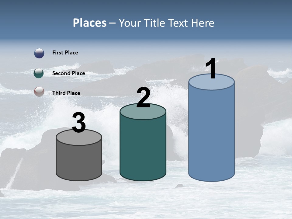 Blue Rock Spray PowerPoint Template