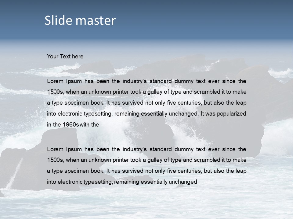 Blue Rock Spray PowerPoint Template