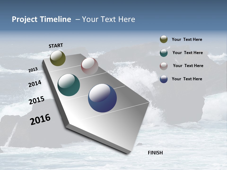 Blue Rock Spray PowerPoint Template