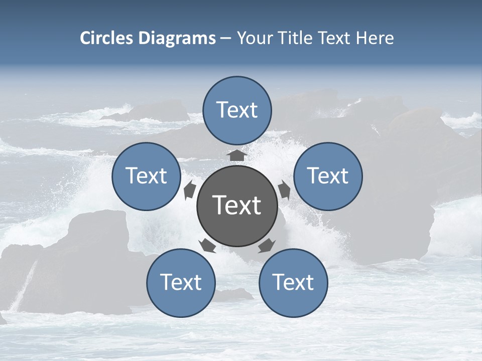 Blue Rock Spray PowerPoint Template