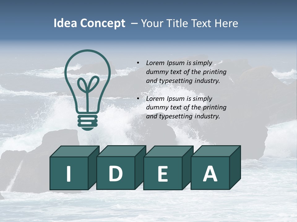 Blue Rock Spray PowerPoint Template