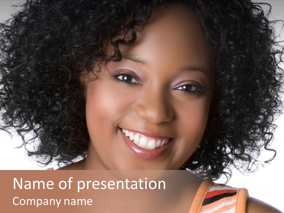 Curly Casual Smiling PowerPoint Template
