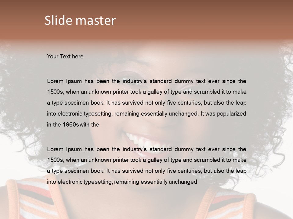 Curly Casual Smiling PowerPoint Template