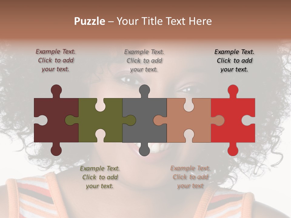 Curly Casual Smiling PowerPoint Template