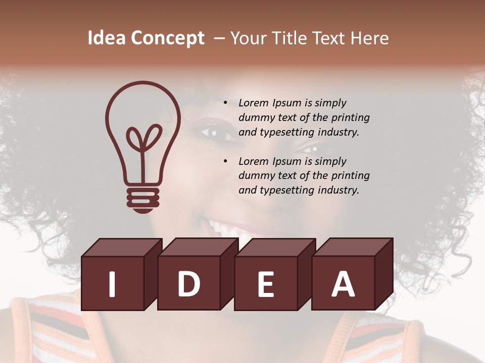 Curly Casual Smiling PowerPoint Template