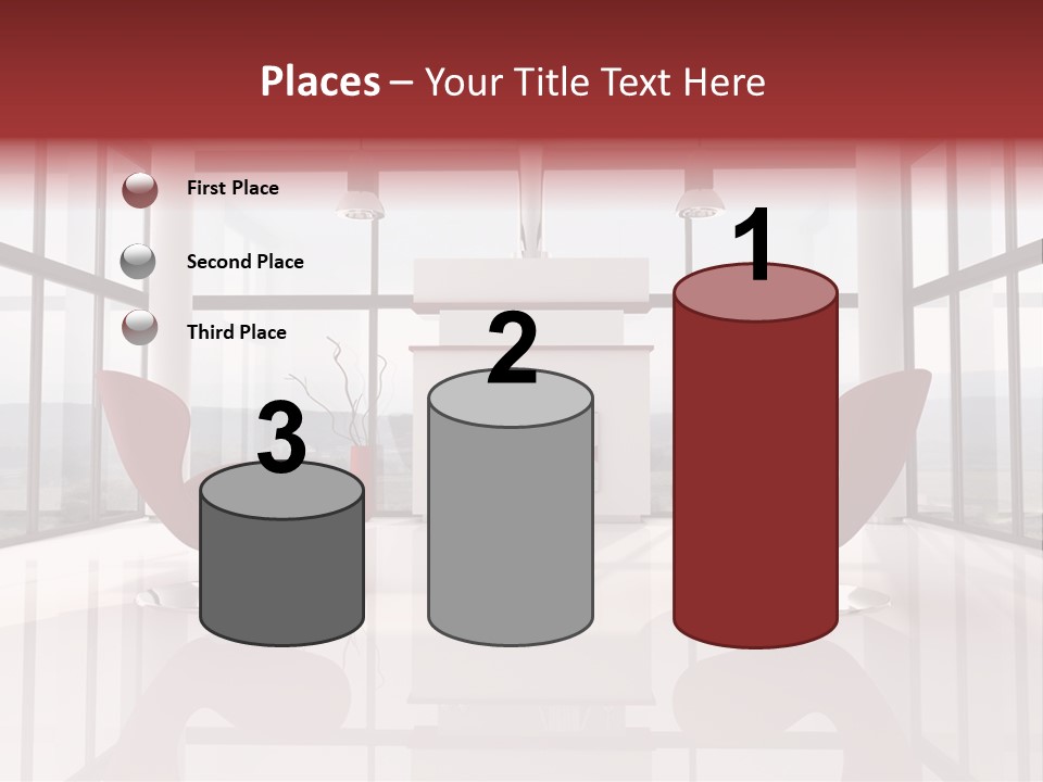 A Living Room With Two Chairs And A Fireplace PowerPoint Template