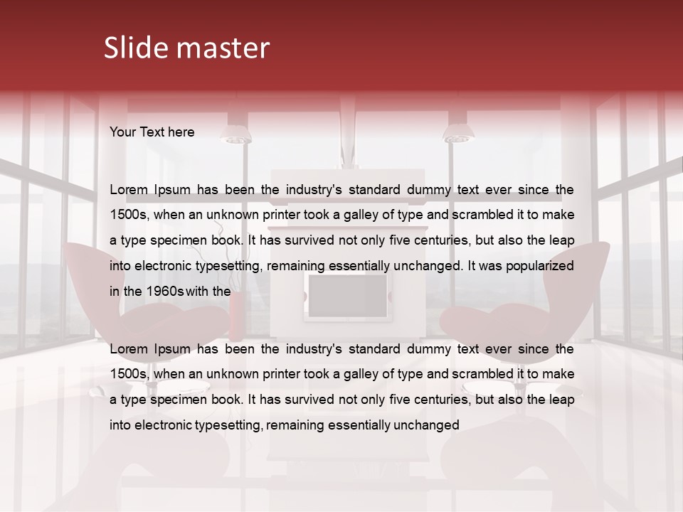 A Living Room With Two Chairs And A Fireplace PowerPoint Template