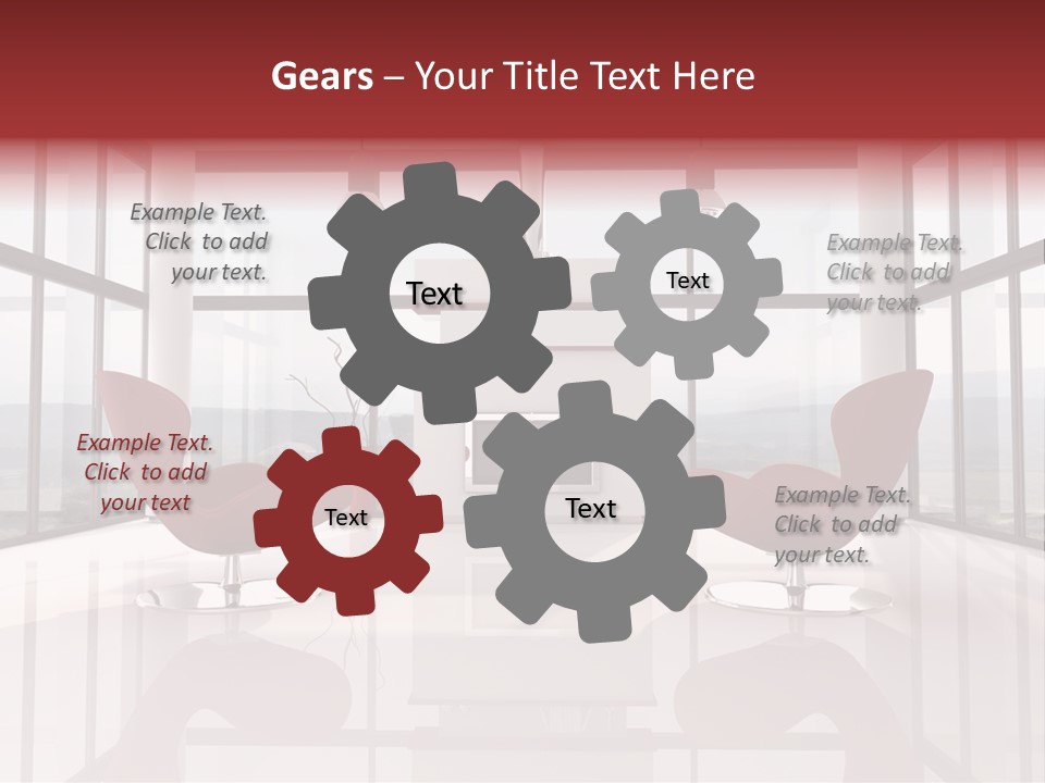 A Living Room With Two Chairs And A Fireplace PowerPoint Template