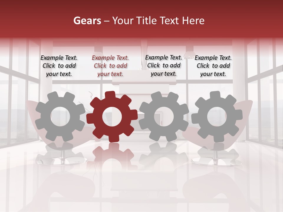 A Living Room With Two Chairs And A Fireplace PowerPoint Template