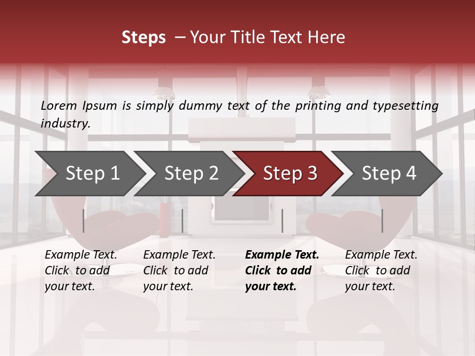 A Living Room With Two Chairs And A Fireplace PowerPoint Template