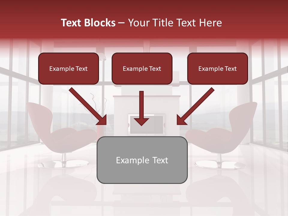 A Living Room With Two Chairs And A Fireplace PowerPoint Template