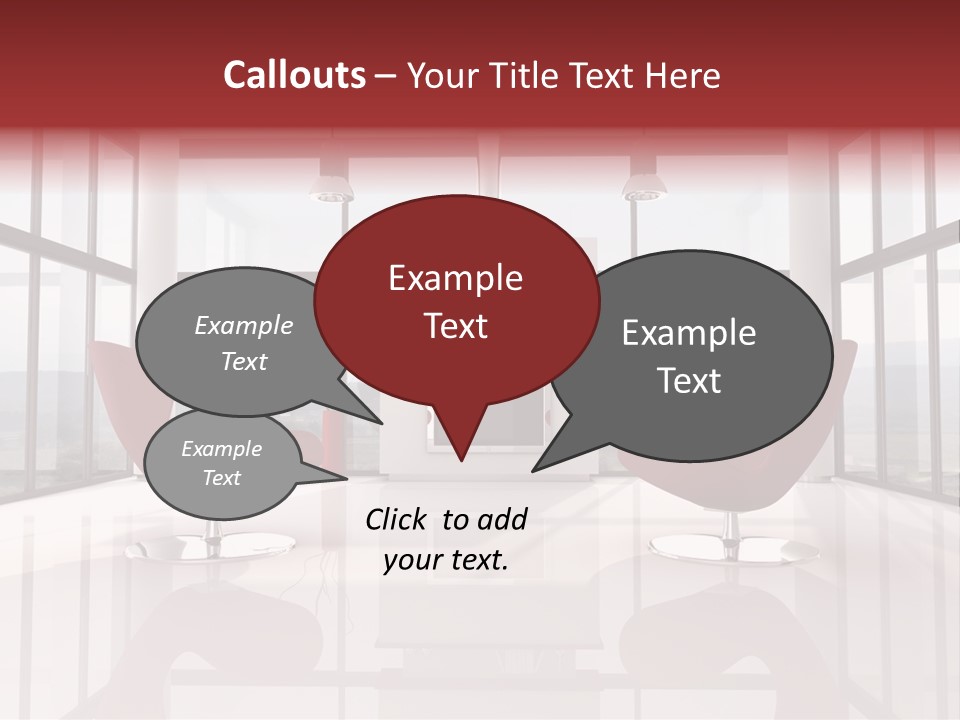 A Living Room With Two Chairs And A Fireplace PowerPoint Template