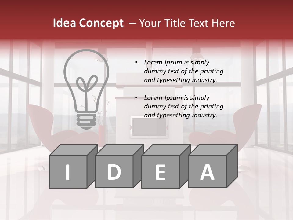 A Living Room With Two Chairs And A Fireplace PowerPoint Template