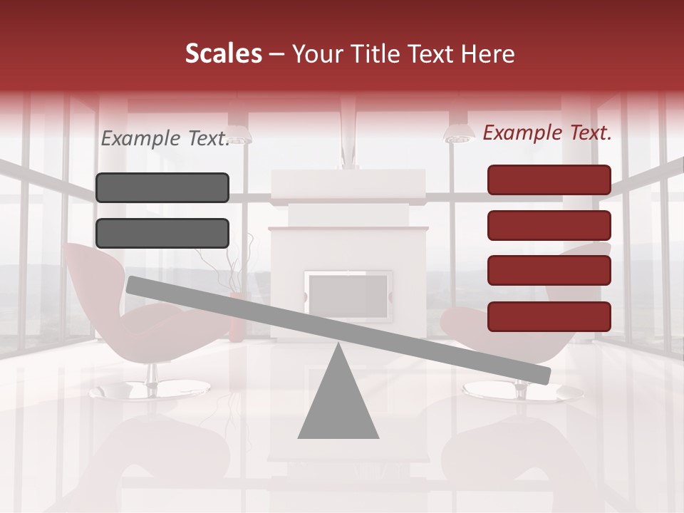 A Living Room With Two Chairs And A Fireplace PowerPoint Template