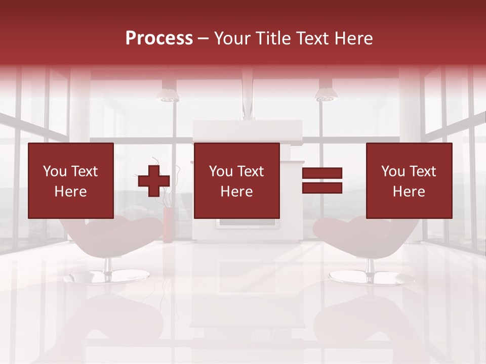 A Living Room With Two Chairs And A Fireplace PowerPoint Template