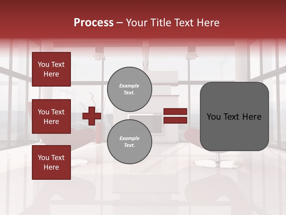 A Living Room With Two Chairs And A Fireplace PowerPoint Template