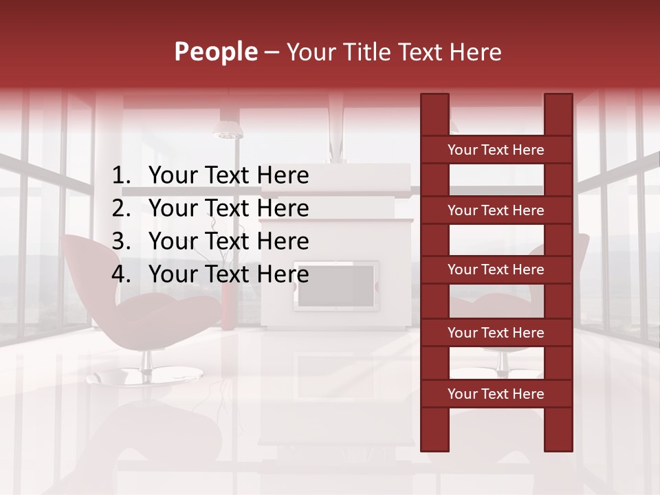 A Living Room With Two Chairs And A Fireplace PowerPoint Template