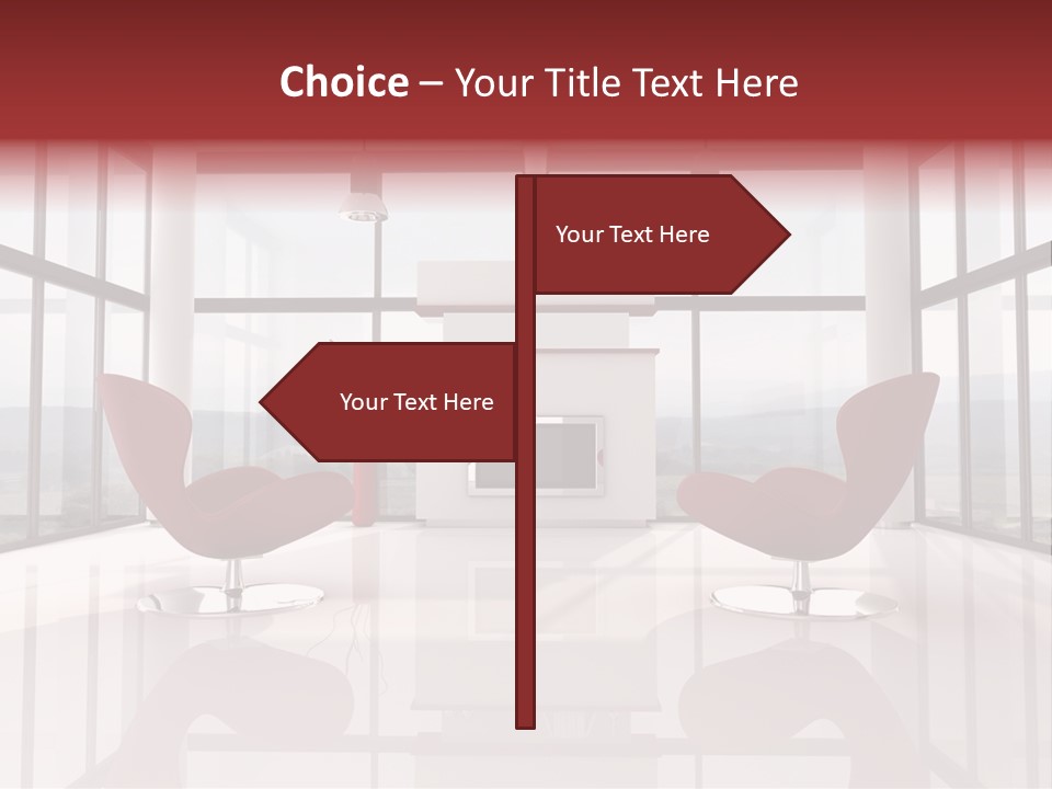 A Living Room With Two Chairs And A Fireplace PowerPoint Template