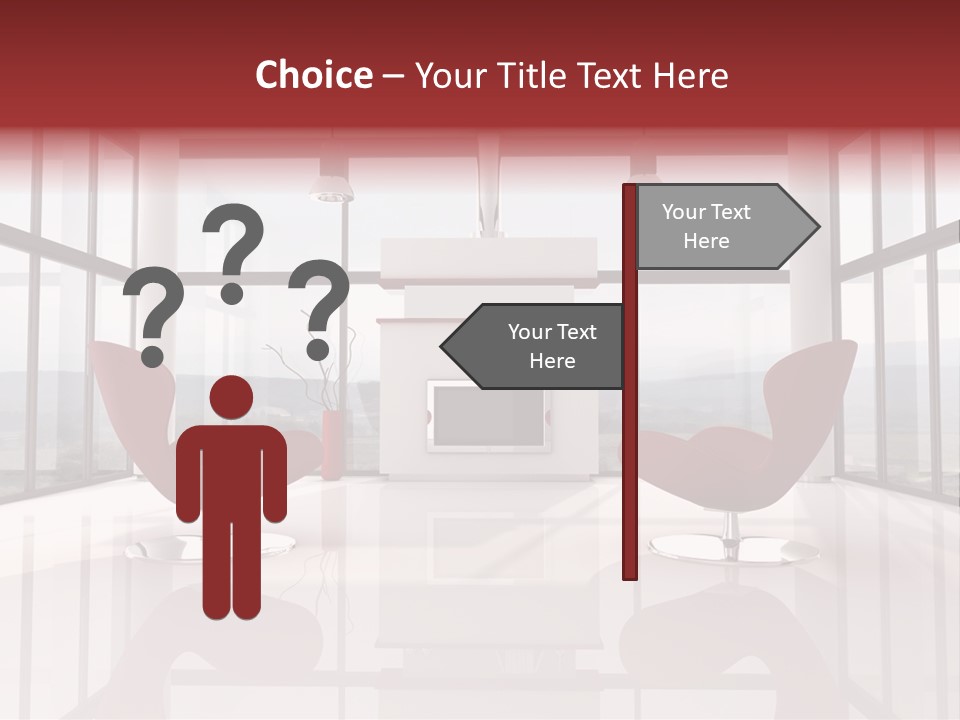 A Living Room With Two Chairs And A Fireplace PowerPoint Template