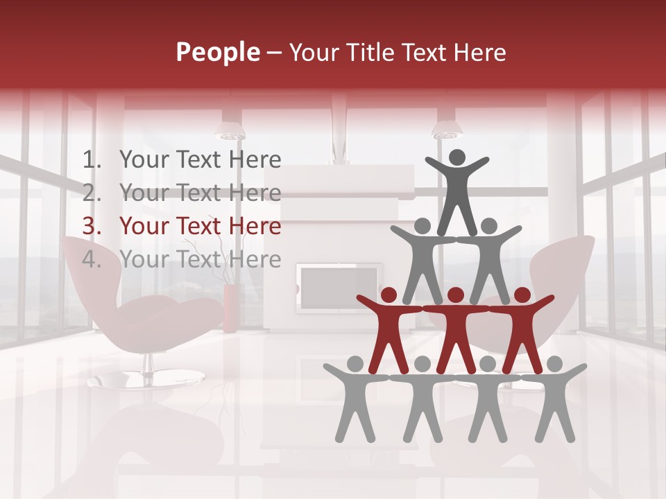 A Living Room With Two Chairs And A Fireplace PowerPoint Template