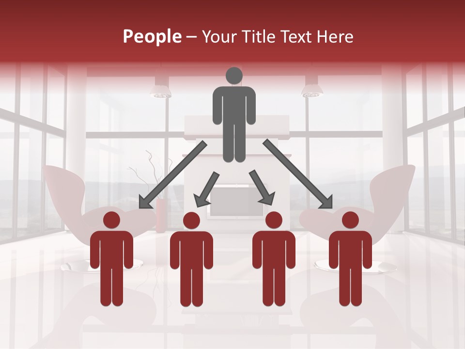 A Living Room With Two Chairs And A Fireplace PowerPoint Template