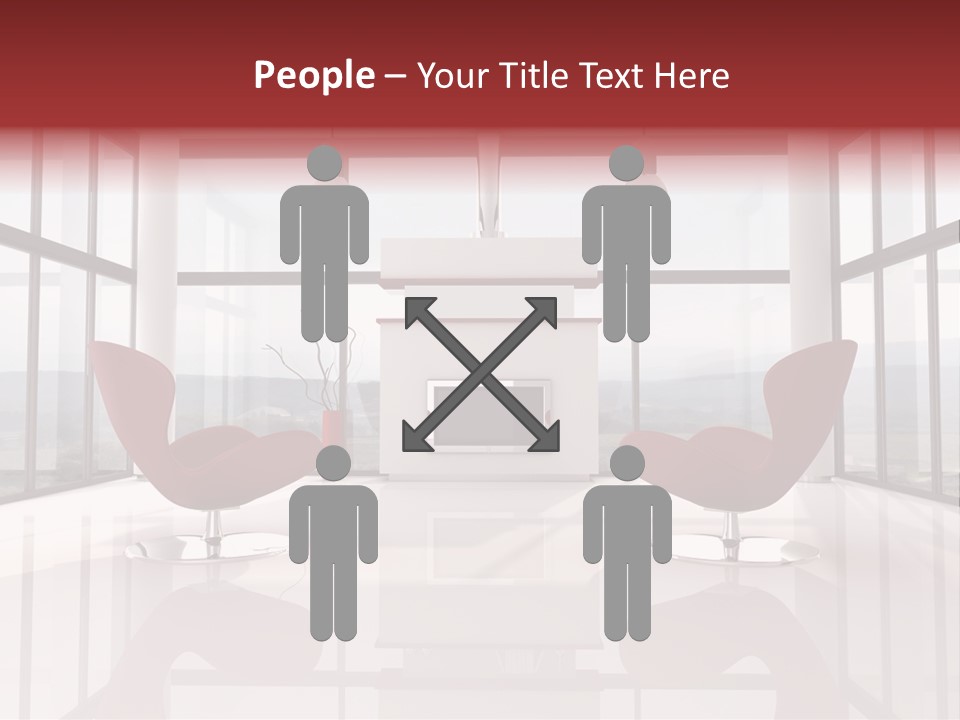 A Living Room With Two Chairs And A Fireplace PowerPoint Template