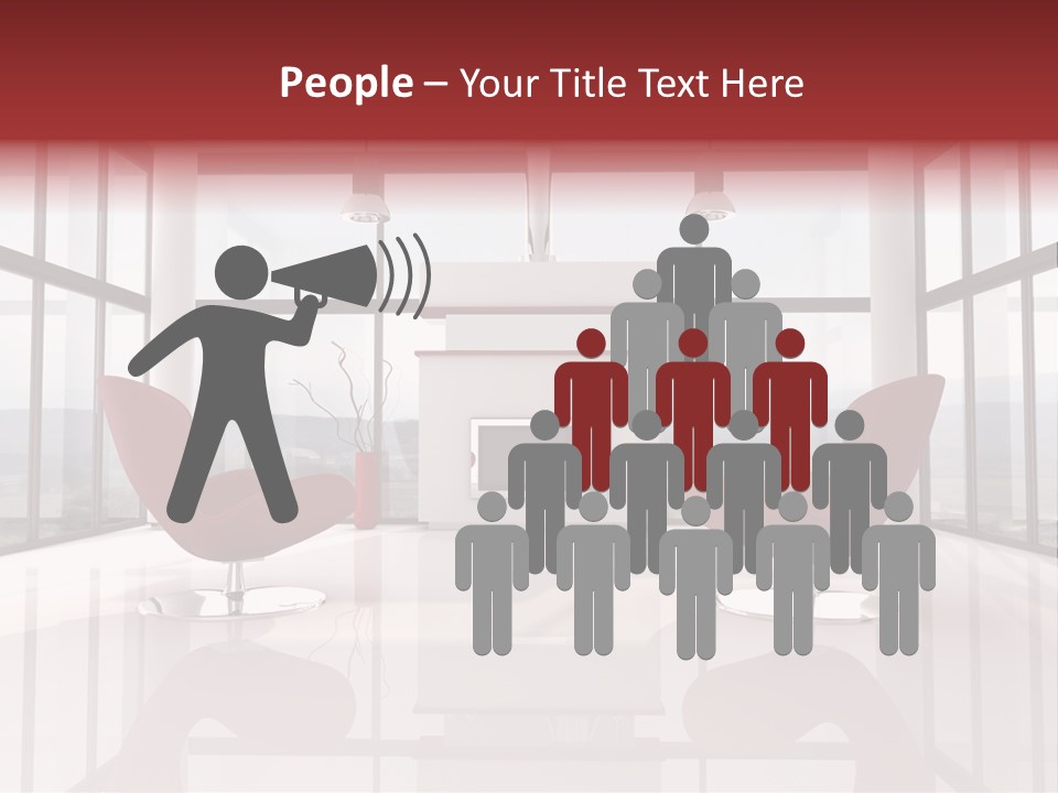 A Living Room With Two Chairs And A Fireplace PowerPoint Template