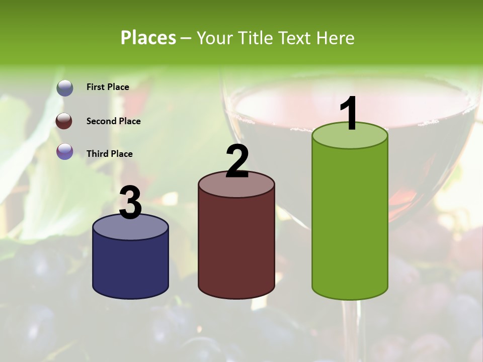 A Glass Of Red Wine Next To A Bunch Of Grapes PowerPoint Template