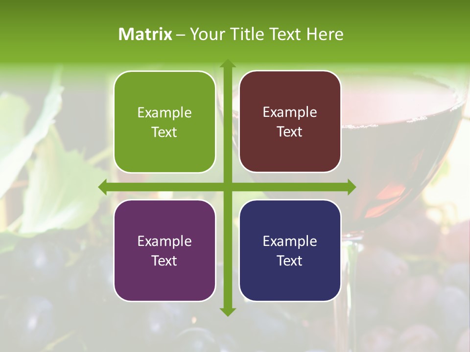 A Glass Of Red Wine Next To A Bunch Of Grapes PowerPoint Template