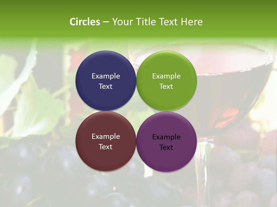 A Glass Of Red Wine Next To A Bunch Of Grapes PowerPoint Template