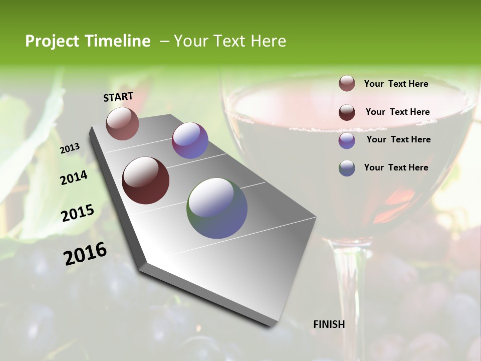 A Glass Of Red Wine Next To A Bunch Of Grapes PowerPoint Template