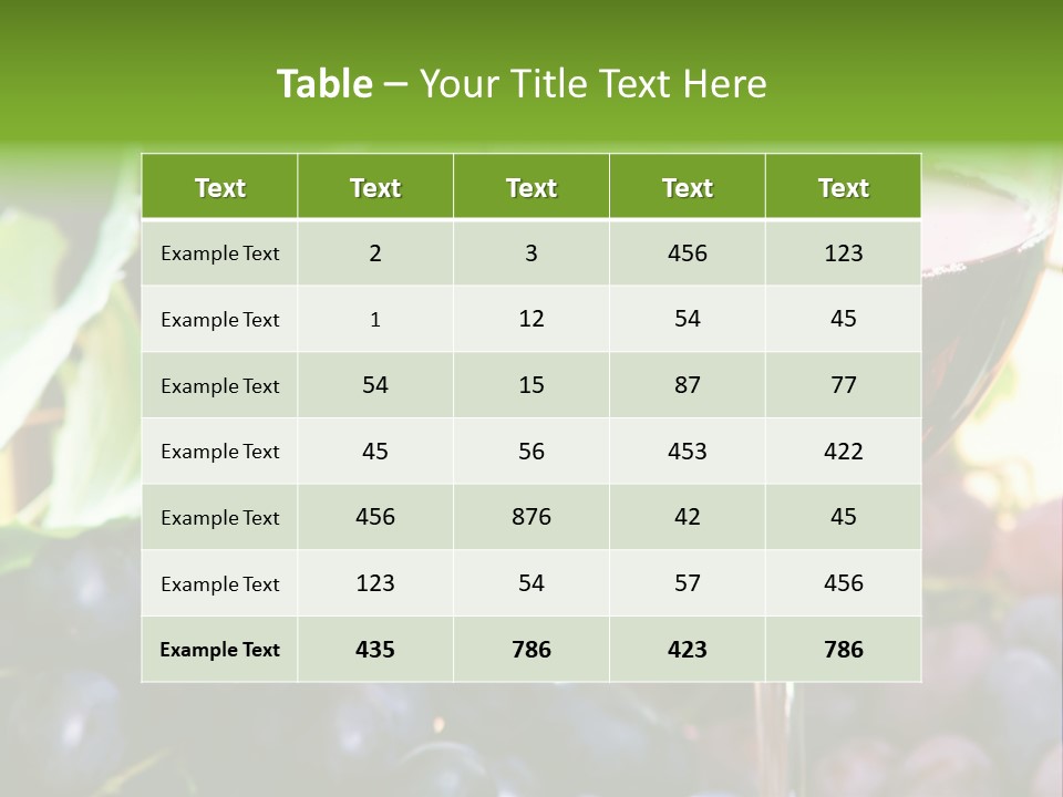 A Glass Of Red Wine Next To A Bunch Of Grapes PowerPoint Template