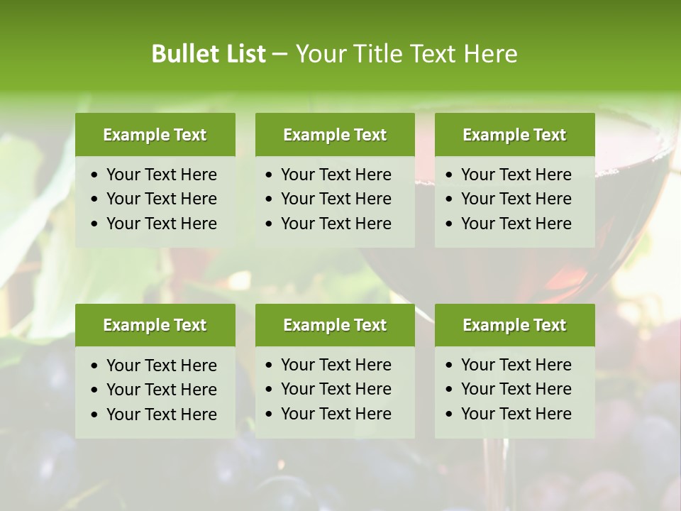 A Glass Of Red Wine Next To A Bunch Of Grapes PowerPoint Template