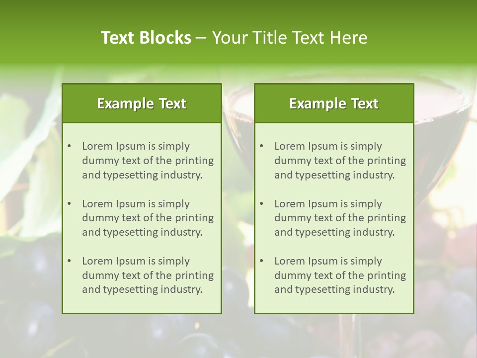 A Glass Of Red Wine Next To A Bunch Of Grapes PowerPoint Template