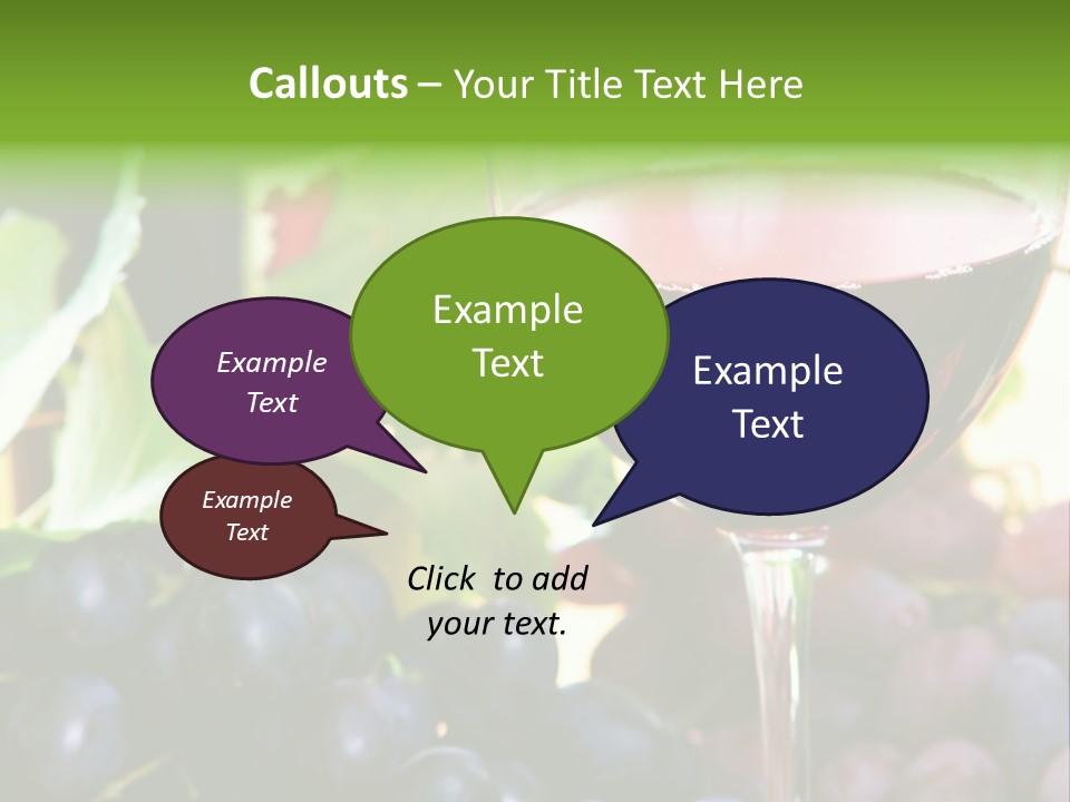 A Glass Of Red Wine Next To A Bunch Of Grapes PowerPoint Template