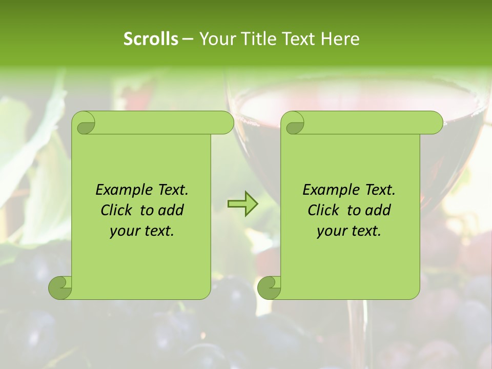 A Glass Of Red Wine Next To A Bunch Of Grapes PowerPoint Template
