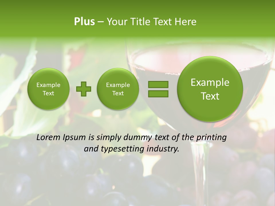 A Glass Of Red Wine Next To A Bunch Of Grapes PowerPoint Template