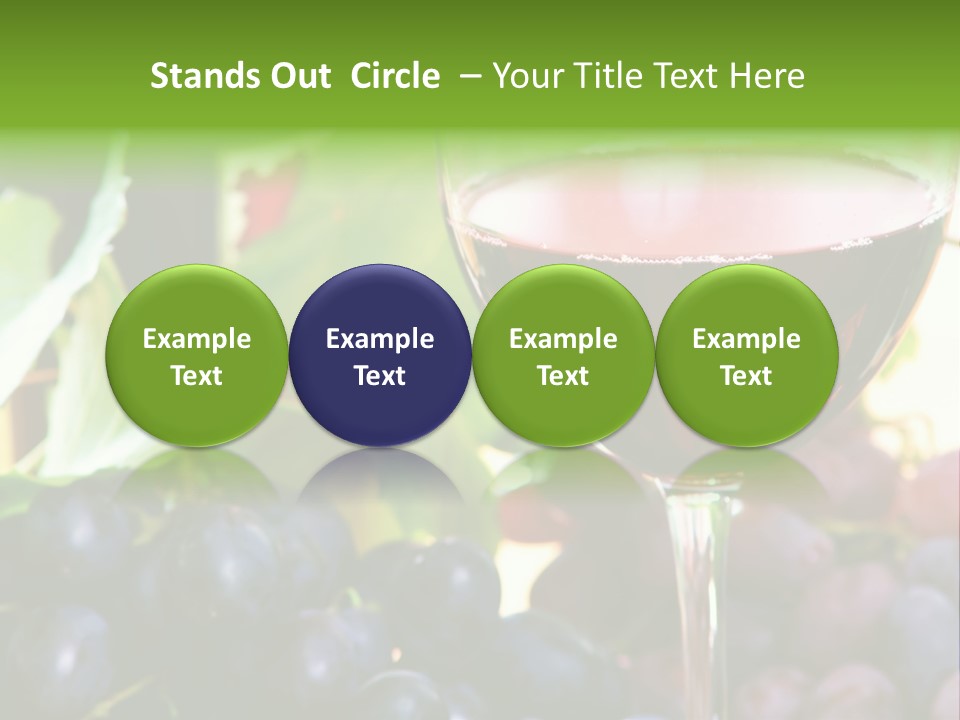 A Glass Of Red Wine Next To A Bunch Of Grapes PowerPoint Template