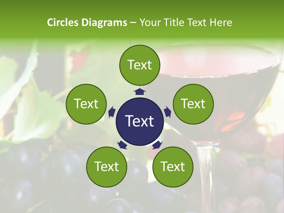 A Glass Of Red Wine Next To A Bunch Of Grapes PowerPoint Template