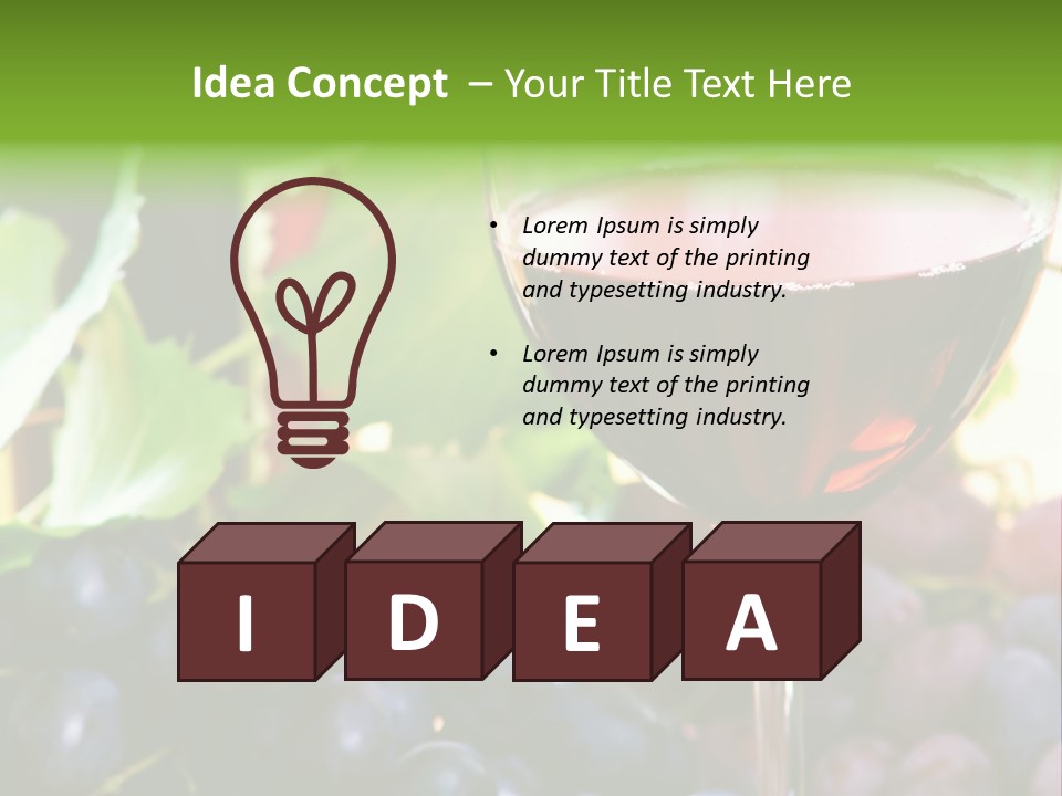 A Glass Of Red Wine Next To A Bunch Of Grapes PowerPoint Template