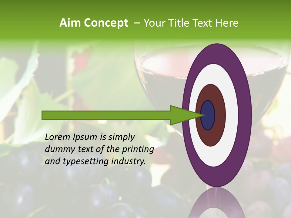 A Glass Of Red Wine Next To A Bunch Of Grapes PowerPoint Template